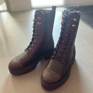 Bryce Leather and Logo Platform Combat Boot